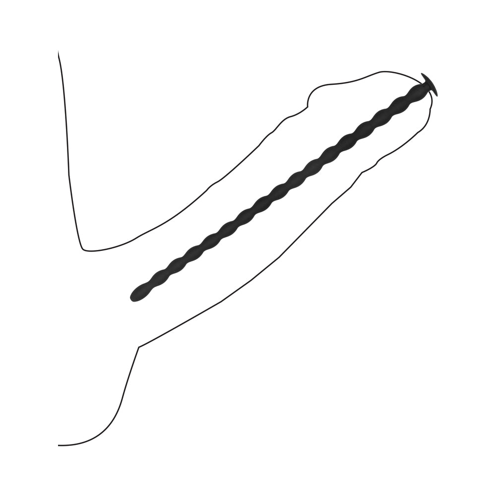 Ouch! Urethral Sounding Advanced Silicone Spiral Screw Plug Set Black 7 mm / 8 mm / 9 mm / 10 mm
