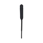 Ouch! Urethral Sounding Silicone Vibrating Bullet Plug With Beaded Tip Black 5.5 mm - 7 mm