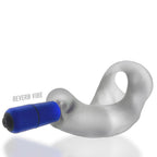 Hunkyjunk Buzzfuck Cock & Ball Sling with Taint Vibrator Clear Ice