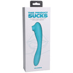 This Product Sucks Rechargeable Bendable Dual Ended Silicone Sucking Clitoral Stimulator & G-Spot Vibrator Teal
