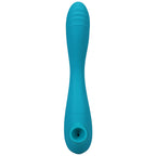 This Product Sucks Rechargeable Bendable Dual Ended Silicone Sucking Clitoral Stimulator & G-Spot Vibrator Teal