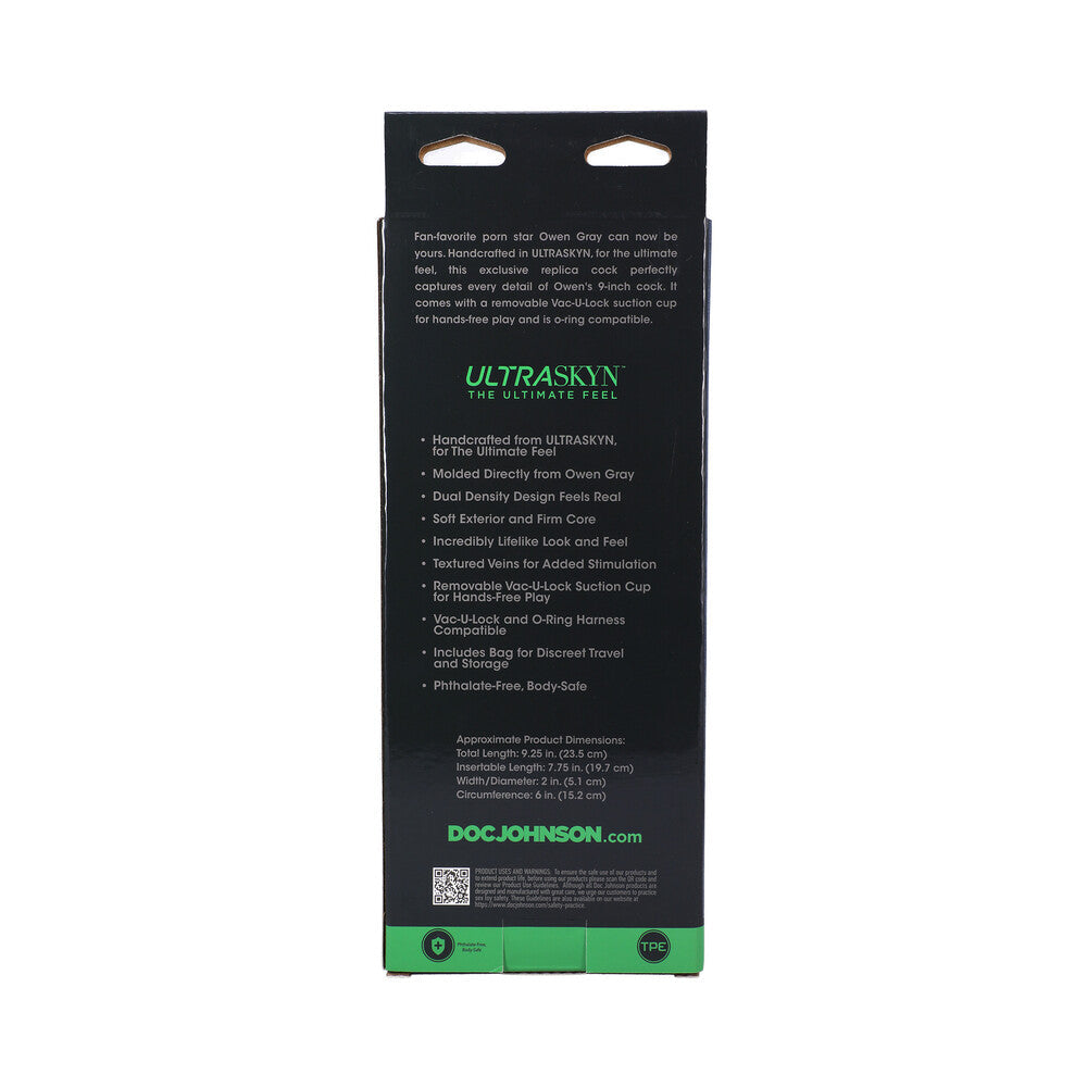 Signature Cocks Owen Gray 9 in. ULTRASKYN Dildo with Vac-U-Lock Suction Cup