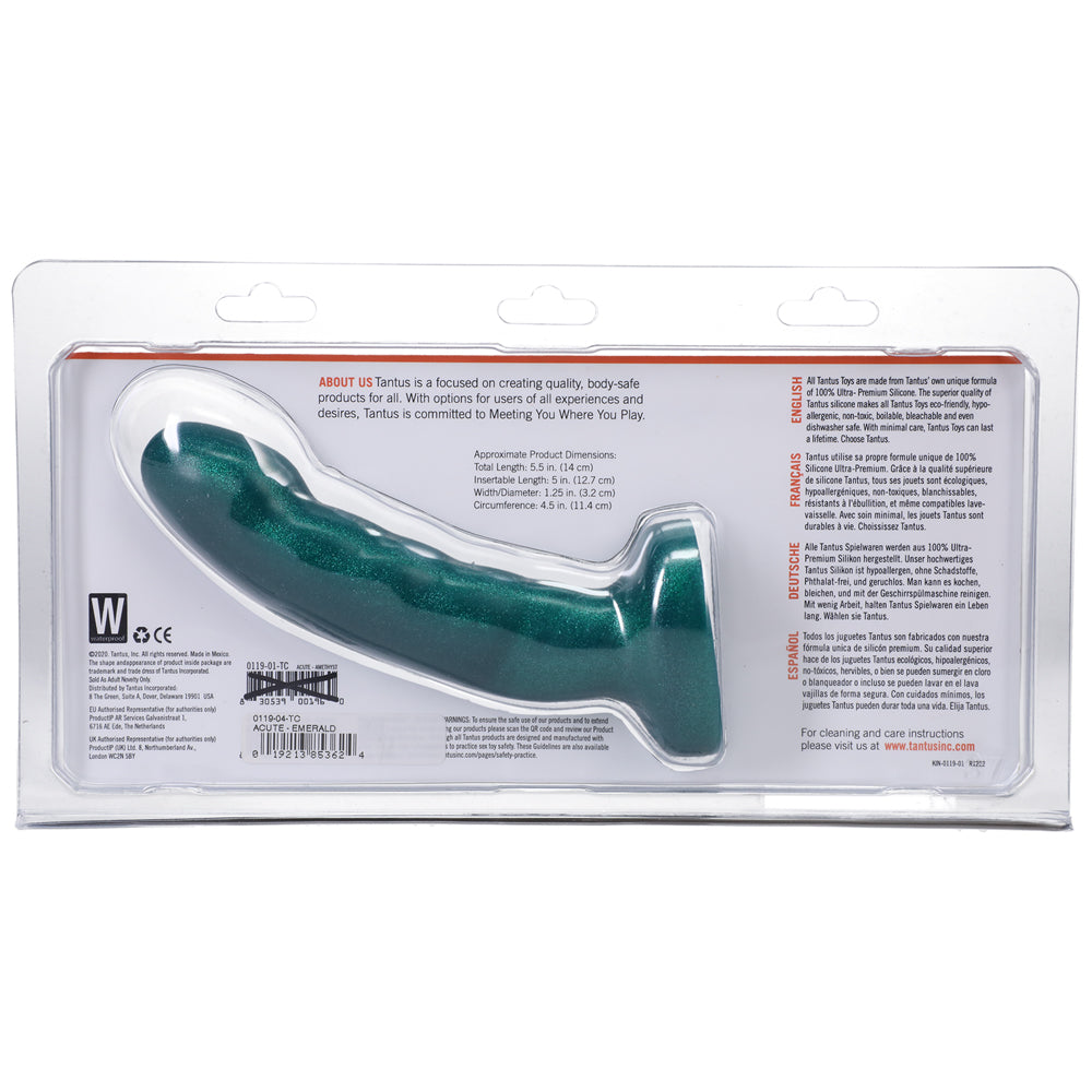 Tantus Acute 5.5 in. Curved Dildo Medium-Firm Emerald