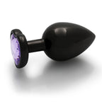 Ouch! Heart Gem Butt Plug Large Gunmetal/Amethyst