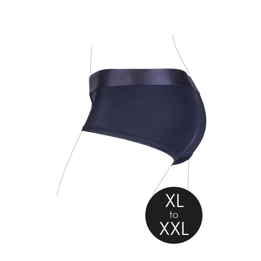 Ouch! Vibrating Strap-on Brief Black XL/2XL