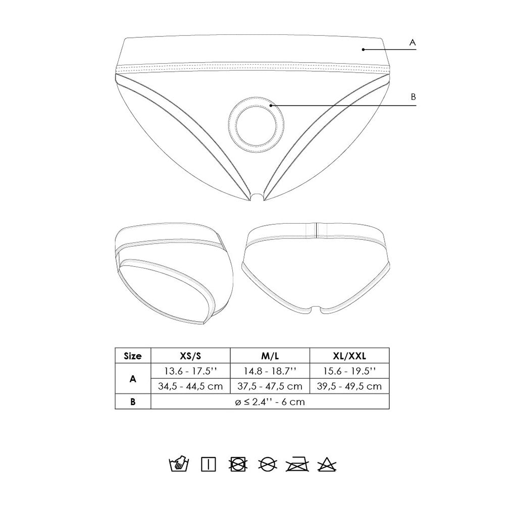 Ouch! Vibrating Strap-on High-cut Brief Black XS/S
