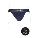 Ouch! Vibrating Strap-on Panty Harness with Open Back Black XL/2XL