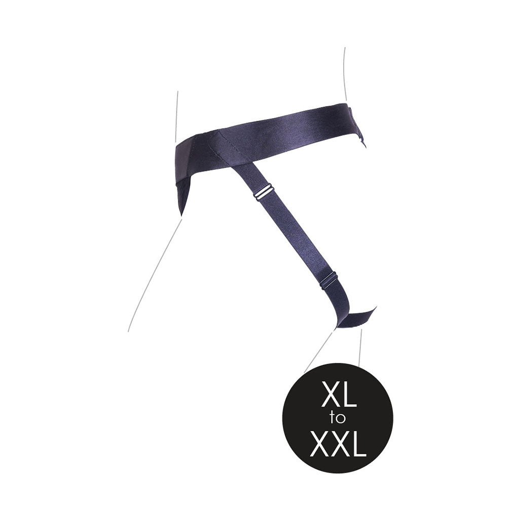 Ouch! Vibrating Strap-on Panty Harness with Open Back Black XL/2XL