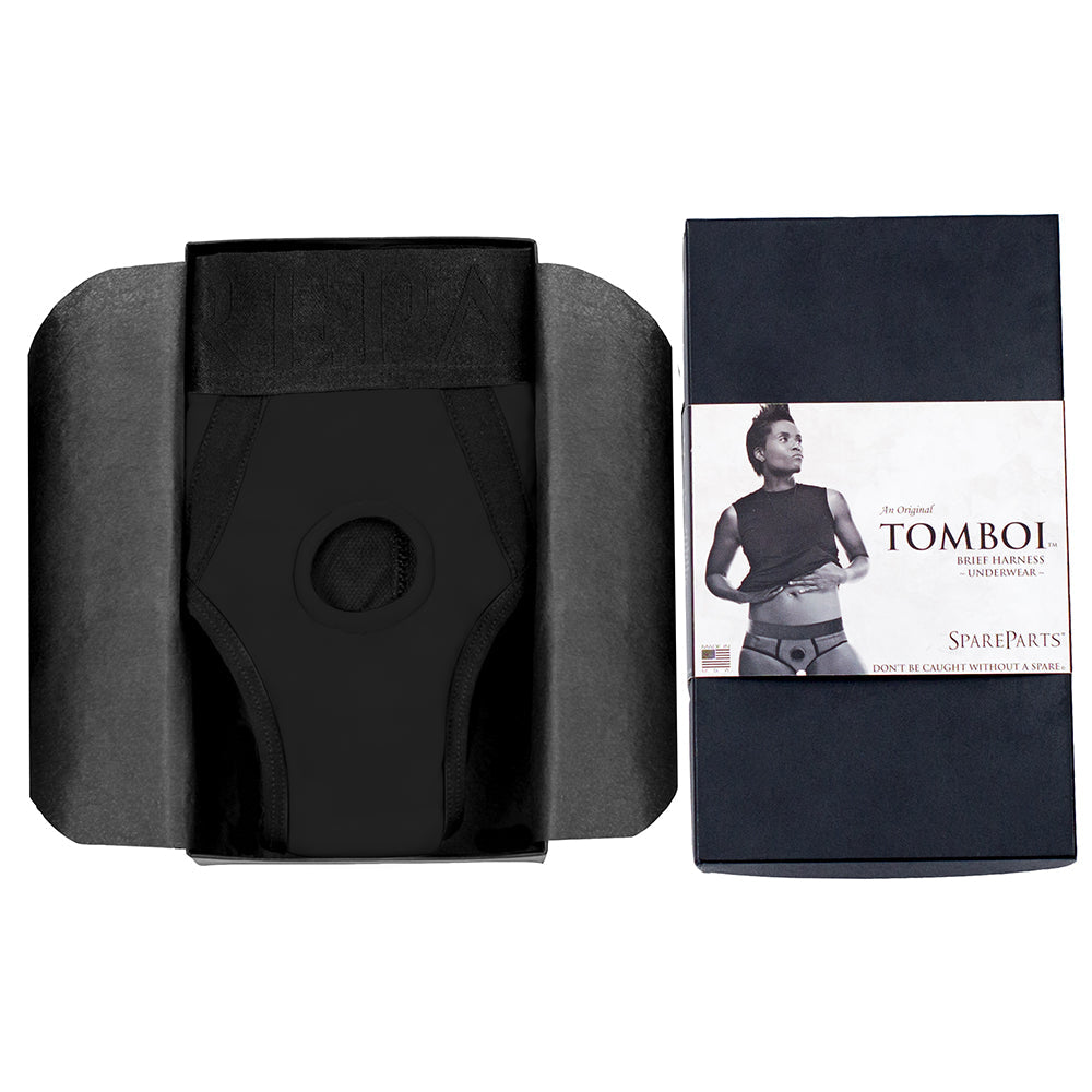 SpareParts Tomboi Nylon Briefs Harness Black Size M