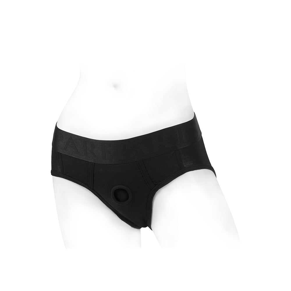 SpareParts Tomboi Rayon Briefs Harness Black Size S