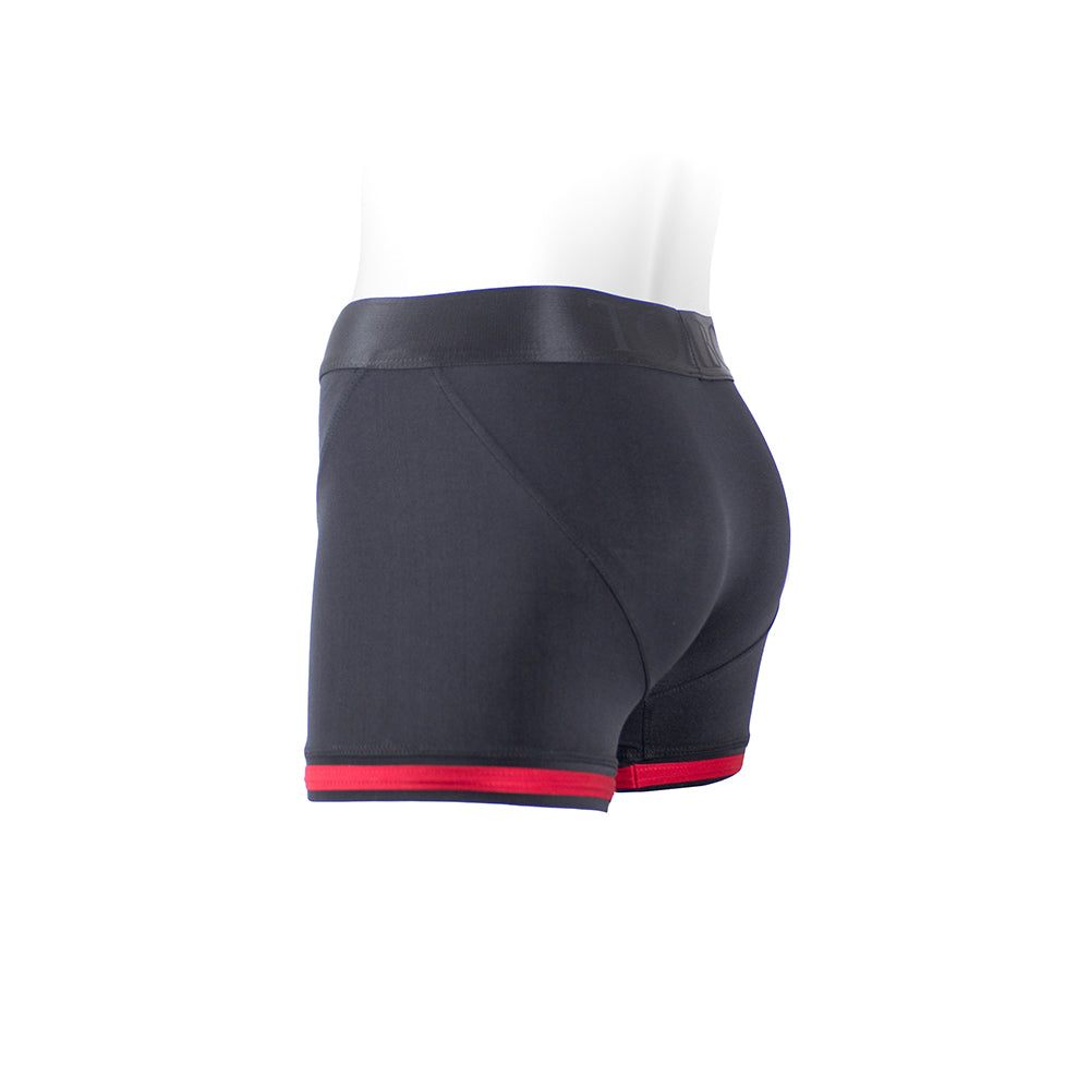 SpareParts Tomboii Nylon Boxer Briefs Harness Black/Red Size XS