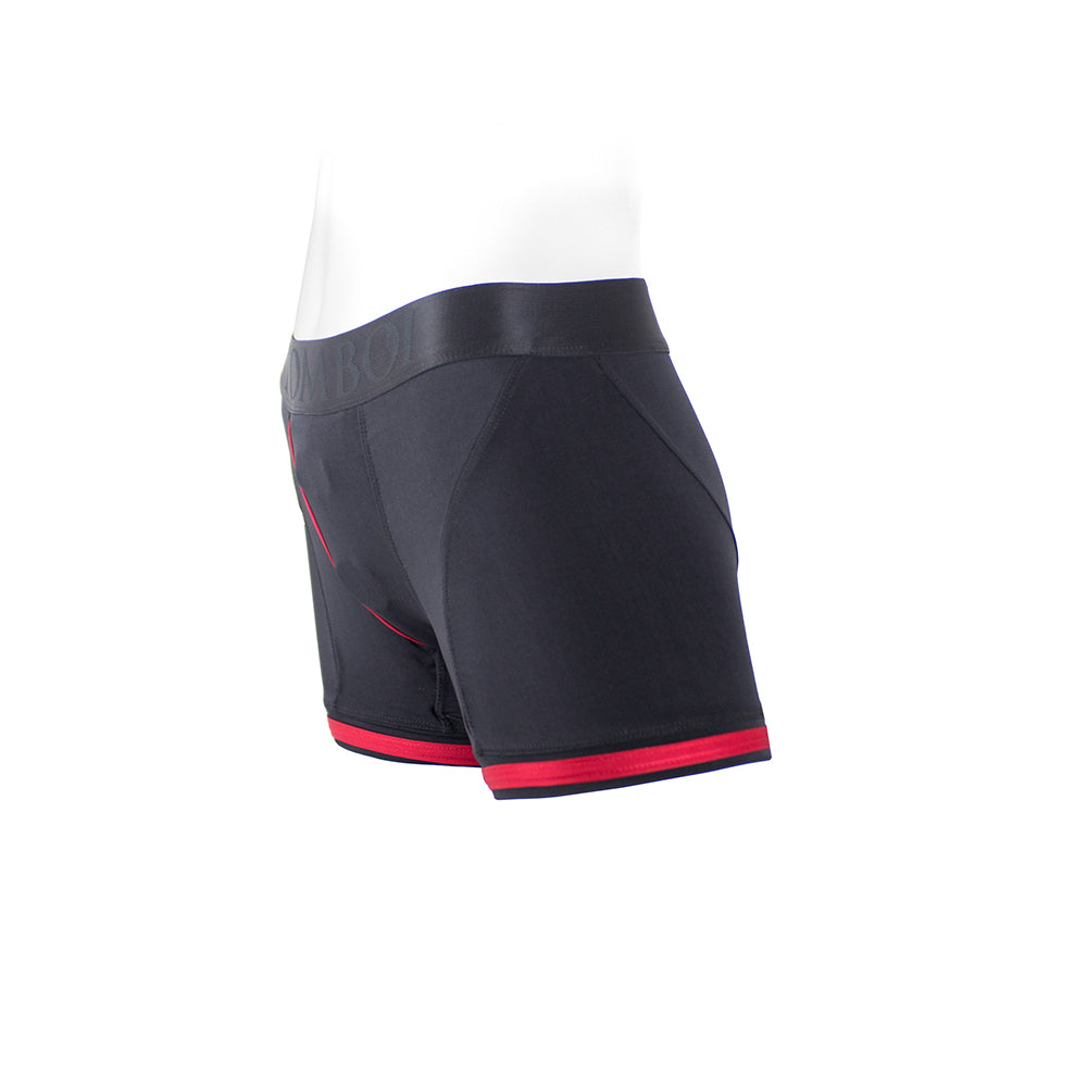 SpareParts Tomboii Nylon Boxer Briefs Harness Black/Red Size L
