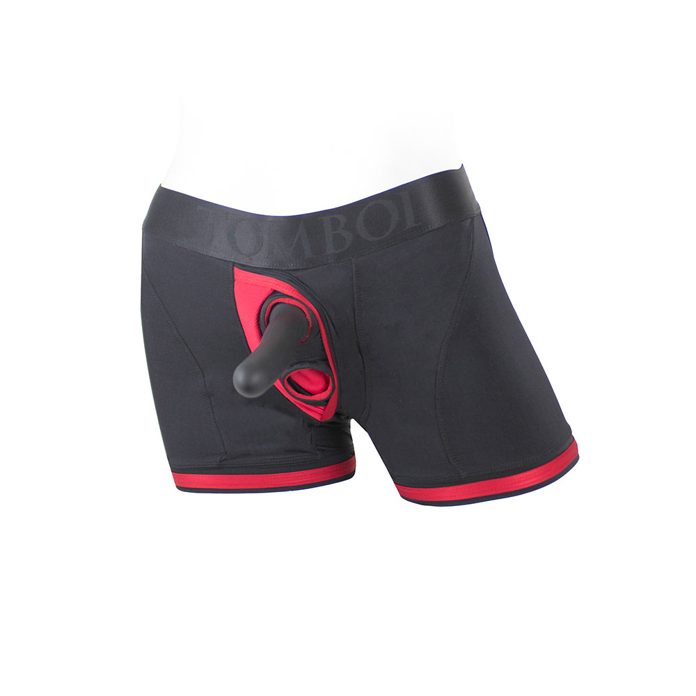SpareParts Tomboii Nylon Boxer Briefs Harness Black/Red Size 4XL