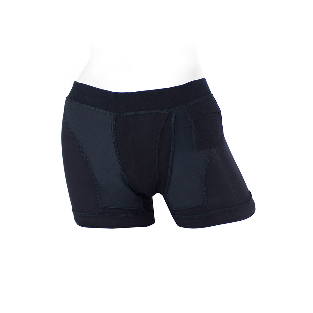 SpareParts Tomboii Rayon Boxer Briefs Harness Black Size S
