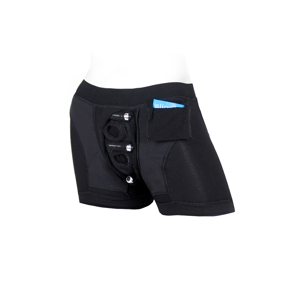 SpareParts Tomboii Rayon Boxer Briefs Harness Black Size S