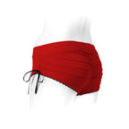 SpareParts Sasha Cinch Booty Short Harness Red/Black Size L