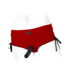SpareParts Sasha Cinch Booty Short Harness Red/Black Size L