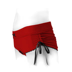 SpareParts Sasha Cinch Booty Short Harness Red/Black Size 3XL