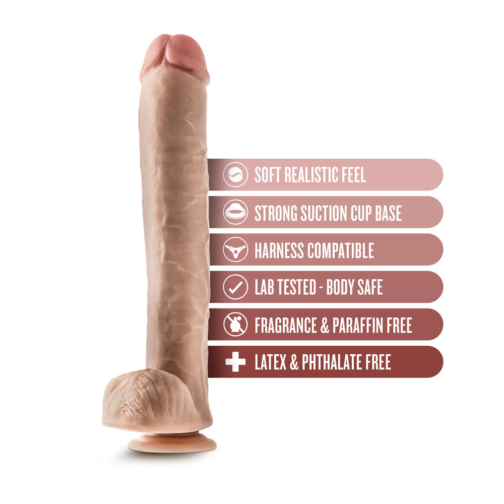 Dr. Skin Dr. Michael 14 in. Dildo with Balls Beige