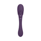VIVE MIRAI Rechargeable Double Ended Pulse Wave & Air Wave Bendable Silicone Vibrator Purple
