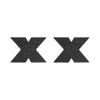 Bijoux Indiscrets Flash Reusable Glitter Pasties Cross Black