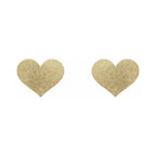 Bijoux Indiscrets Flash Reusable Glitter Pasties Heart Gold