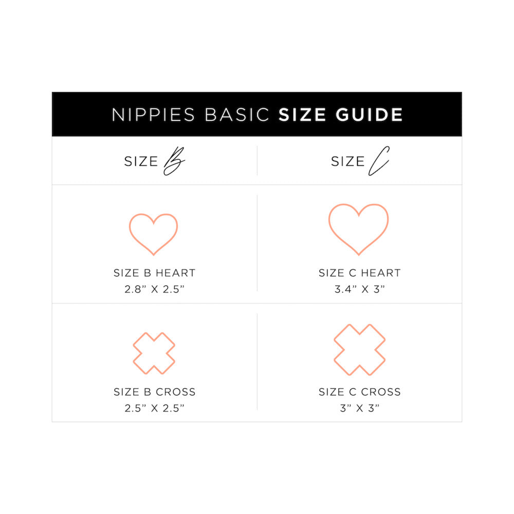 Nippies Basic Creme Hearts Pasties Size B