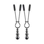 Selopa Beaded Nipple Clamps Stainless Steel Black Chrome