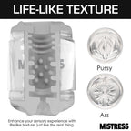 Mistress Double Shot Pussy and Ass Mini Masturbator Clear