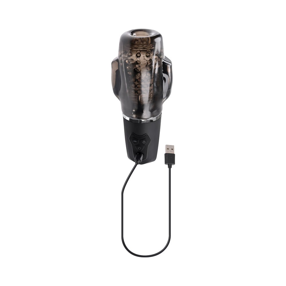 Zero Tolerance A Sucking Good Time Rechargeable Vibrating Stroker Black Smoke