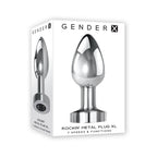 Gender X Rockin' Metal Plug XL Rechargeable Vibrating Anal Plug Aluminum Silver