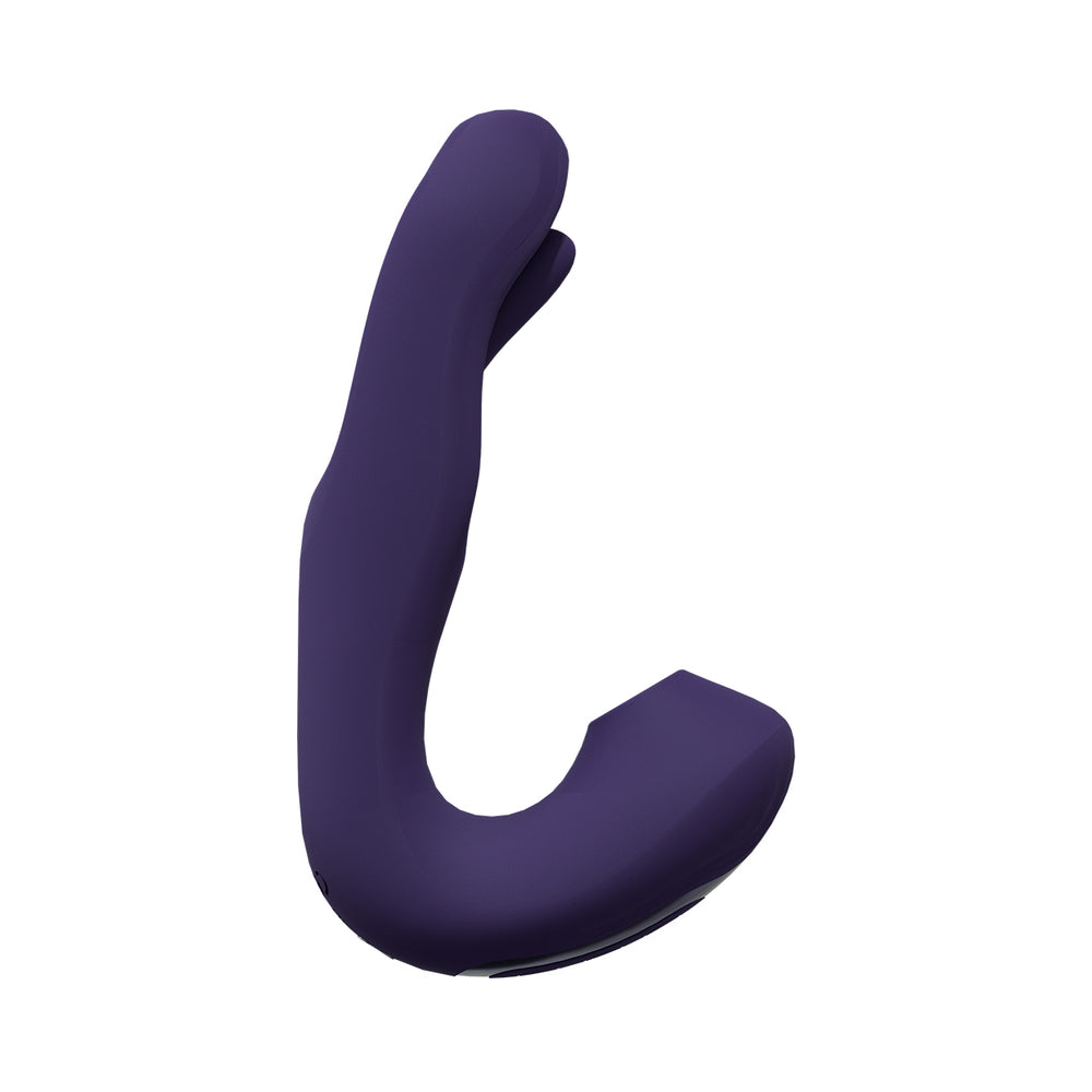 VIVE YUNA Rechargeable Dual Motor Airwave Vibrator with G-Spot Flapping Stimulator Purple