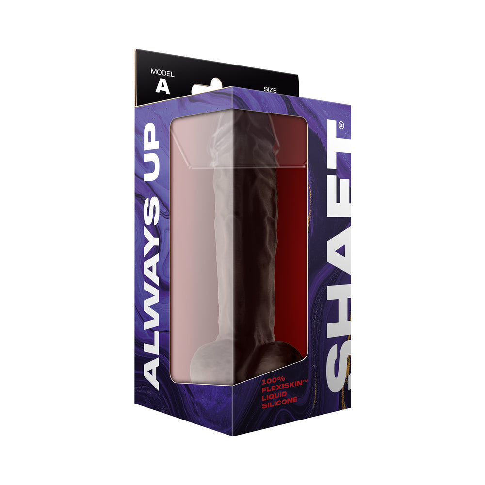 Shaft Model A: 10.5 in. Dual Density Silicone Dildo with Balls Mahogany