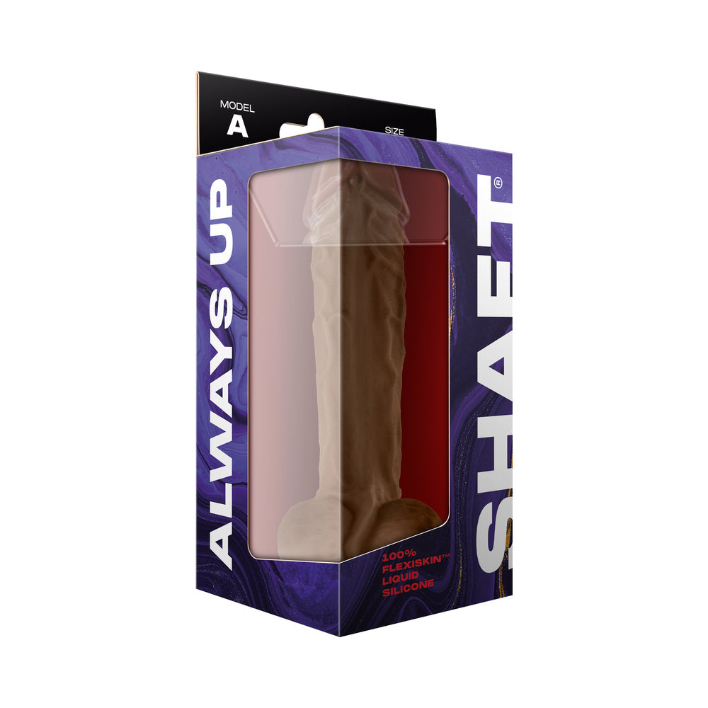 Shaft Model A: 10.5 in. Dual Density Silicone Dildo with Balls Oak