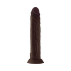 Shaft Model J: 9.5 in. Dual Density Silicone Dildo Mahogany