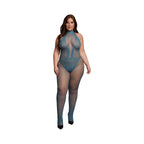 Le Desir Fishnet and Lace Bodystocking Ocean Deep Queen Size