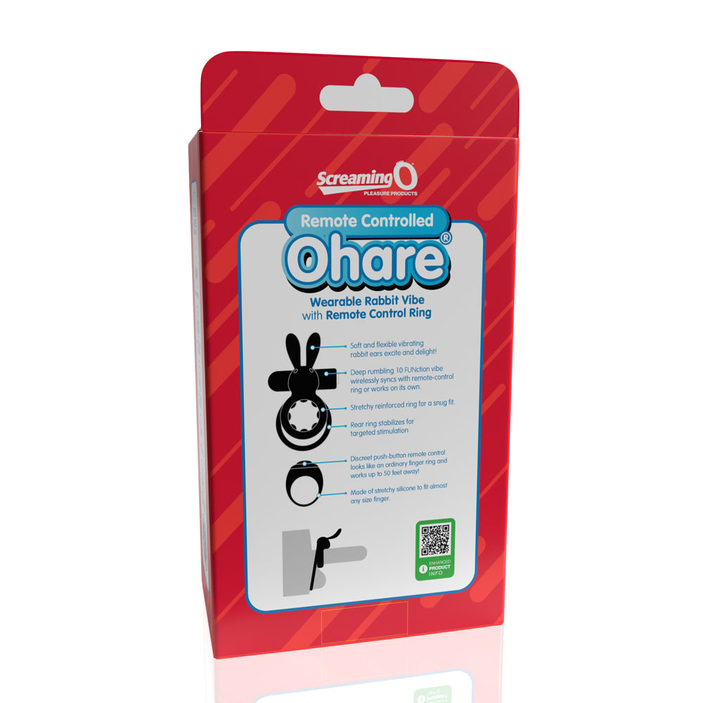 Screaming O Remote Controlled Ohare Vibrating Ring Black