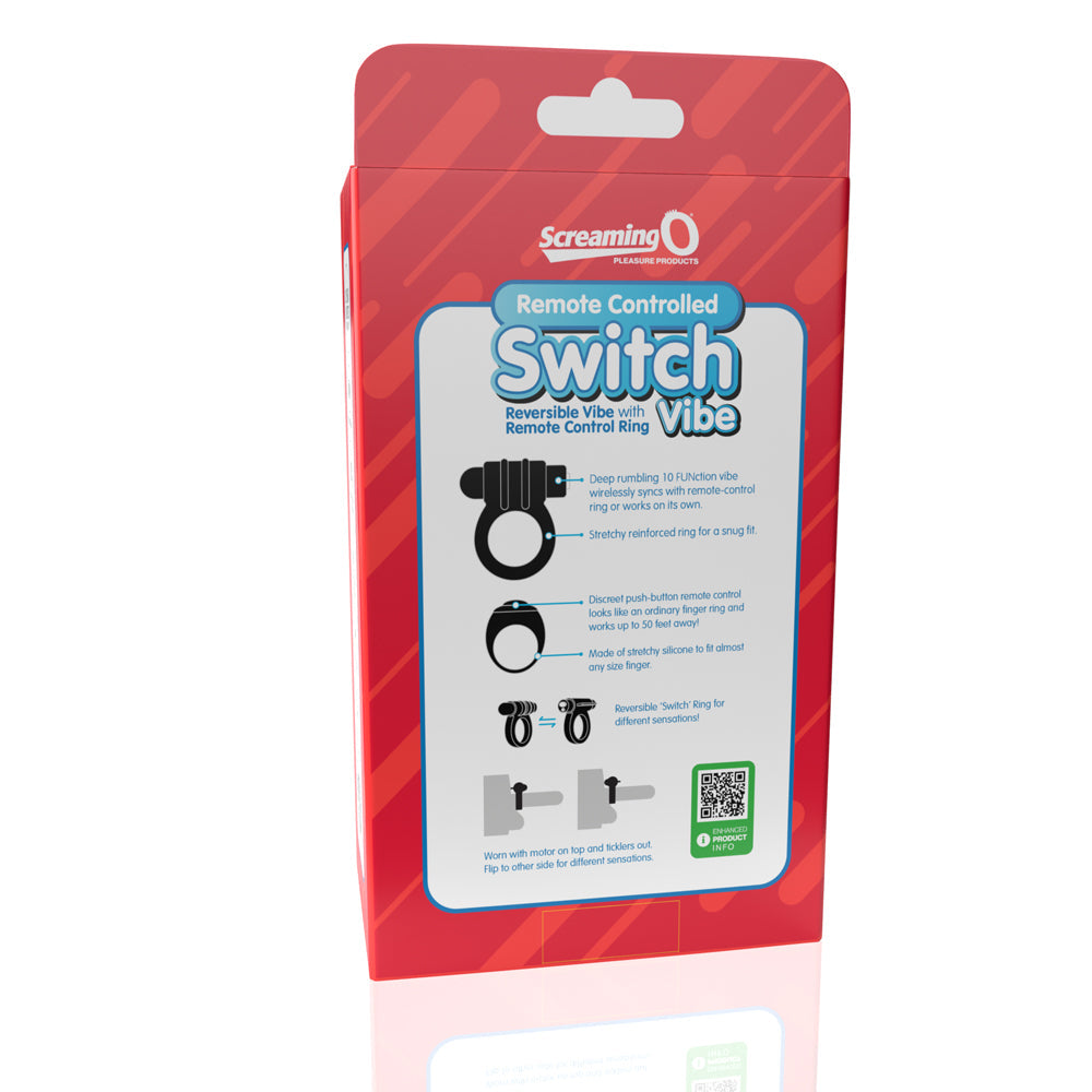 Screaming O Remote Controlled Switch Vibrating Ring Black