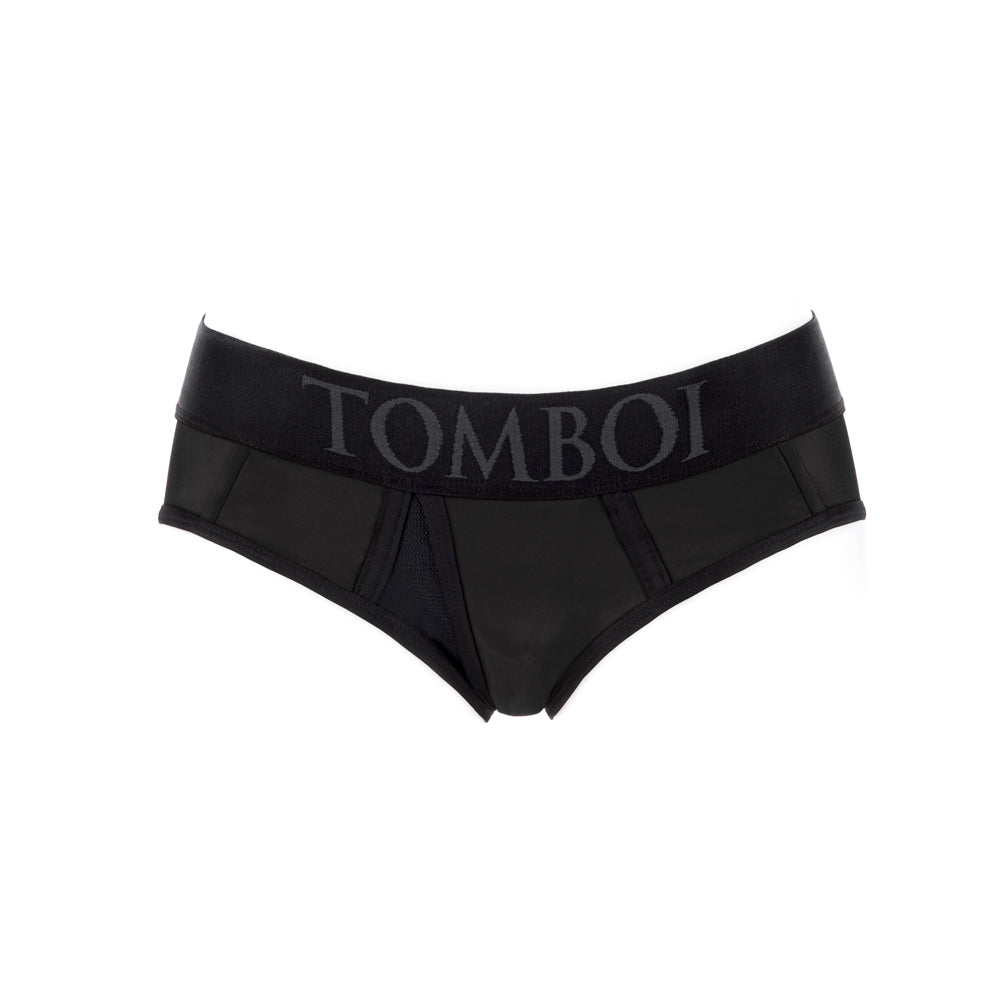 SpareParts Tomboi Cover Brief Style Underwear Harness Nylon Black/Black XS