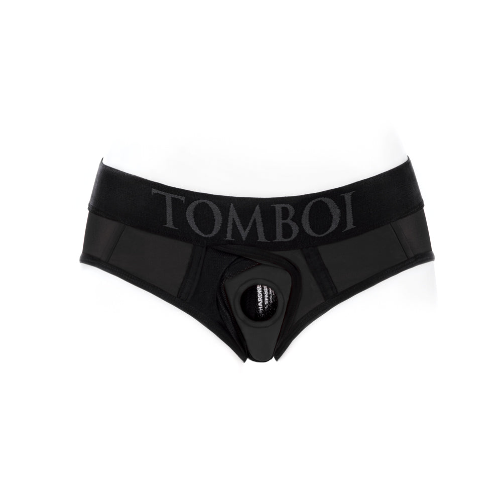 SpareParts Tomboi Cover Brief Style Underwear Harness Nylon Black/Black S