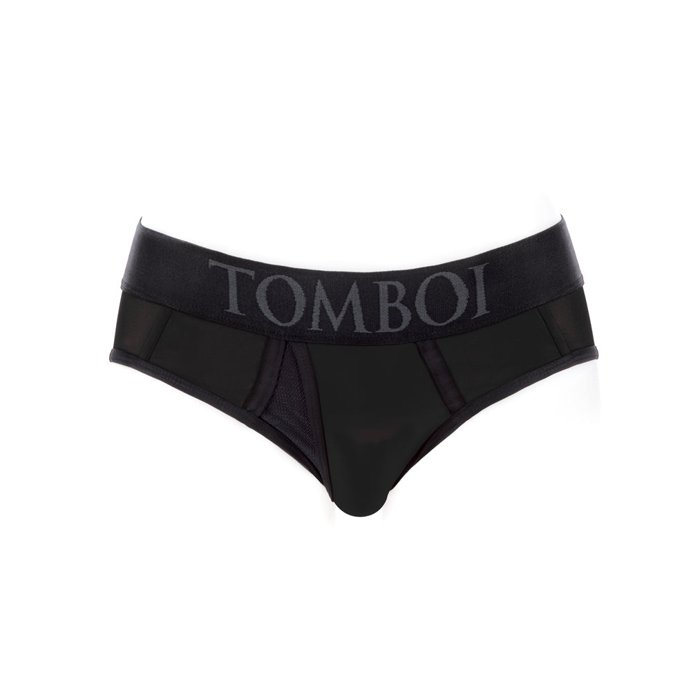 SpareParts Tomboi Cover Brief Style Underwear Harness Nylon Black/Black M