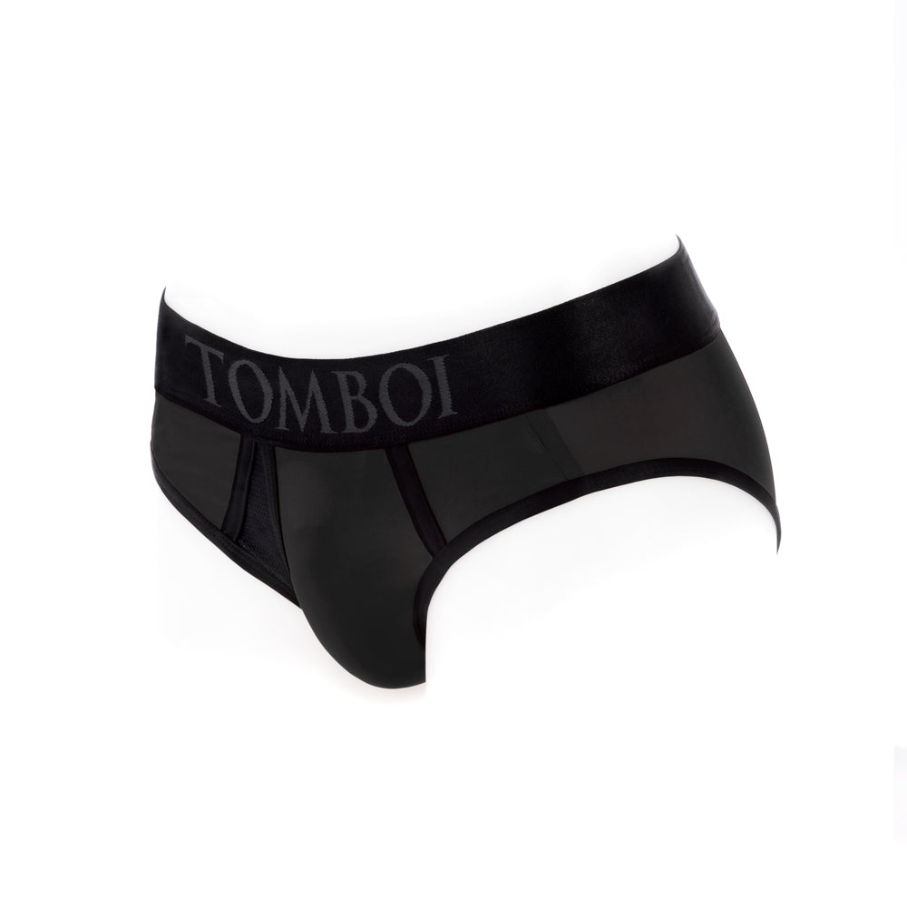 SpareParts Tomboi Cover Brief Style Underwear Harness Nylon Black/Black XL