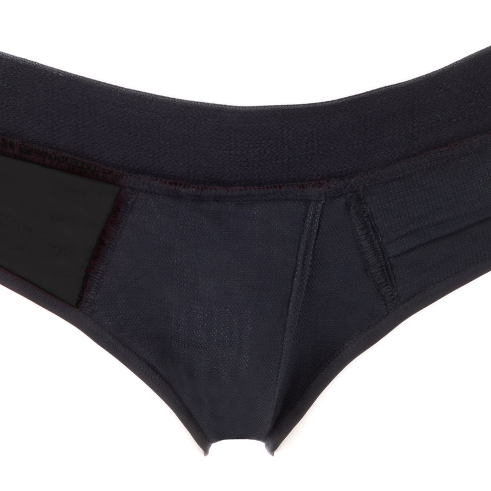 SpareParts Tomboi Cover Brief Style Underwear Harness Nylon Black/Black XL