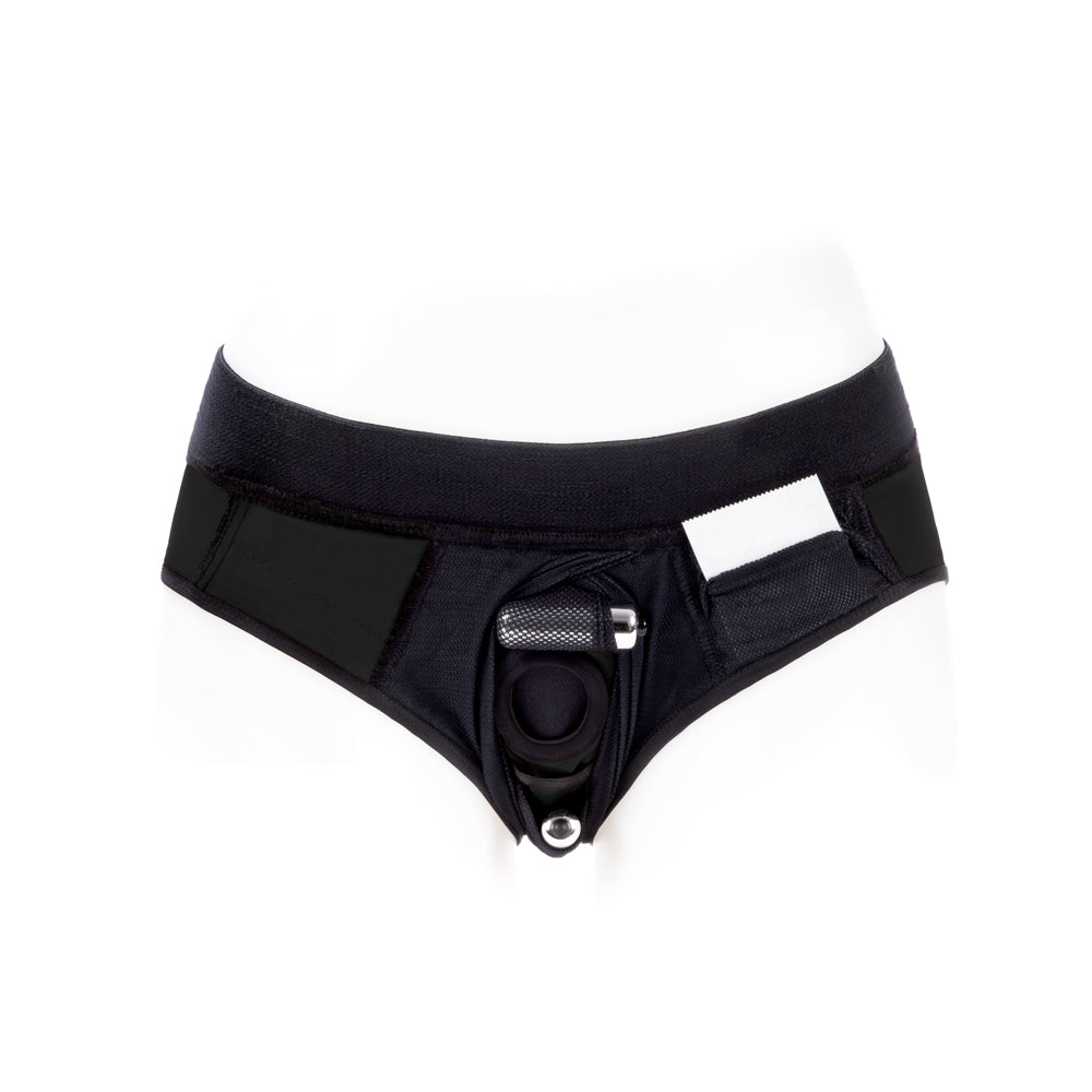 SpareParts Tomboi Cover Brief Style Underwear Harness Nylon Black/Black 2XL