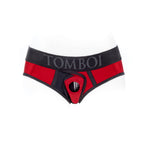 SpareParts Tomboi Cover Brief Style Underwear Harness Nylon Red/Black S