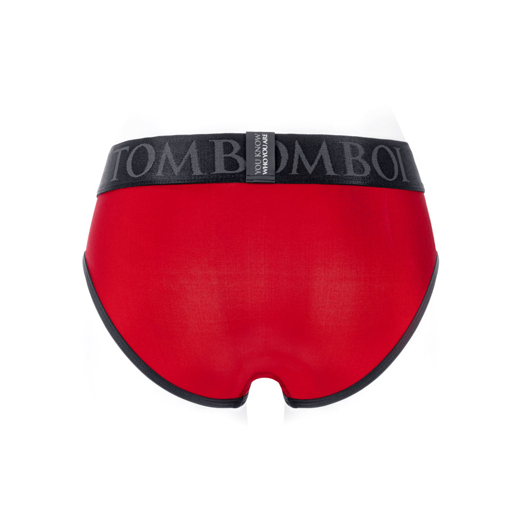 SpareParts Tomboi Cover Brief Style Underwear Harness Nylon Red/Black L