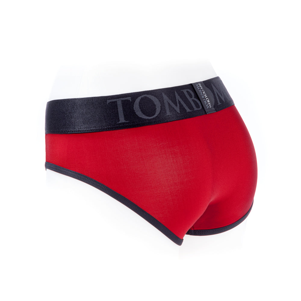 SpareParts Tomboi Cover Brief Style Underwear Harness Nylon Red/Black 4XL