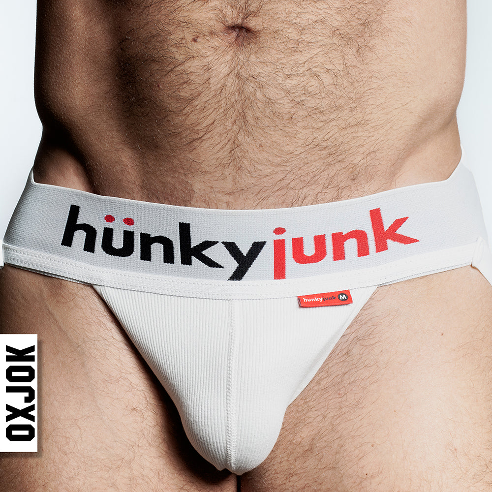 Oxballs Oxjok Hunker Comfy-Pouch Slider-Strap Jock White Snow XL