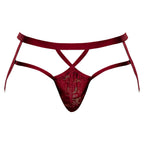 Male Power Lucifer Strappy Jock Burgundy L/XL