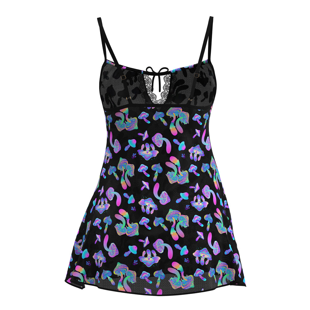 Magic Silk Hazy Dayz Dress & G-String Set Mushroom L/XL